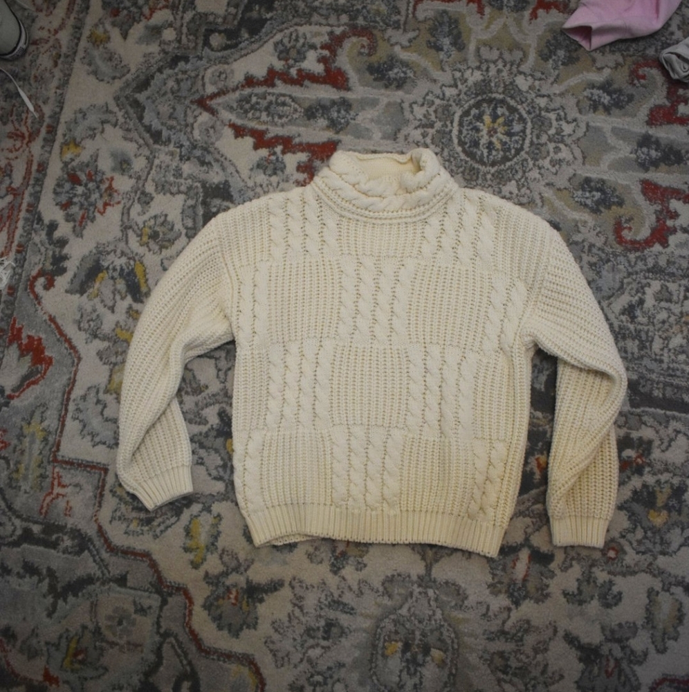 Chunky knit cowl neck sweater